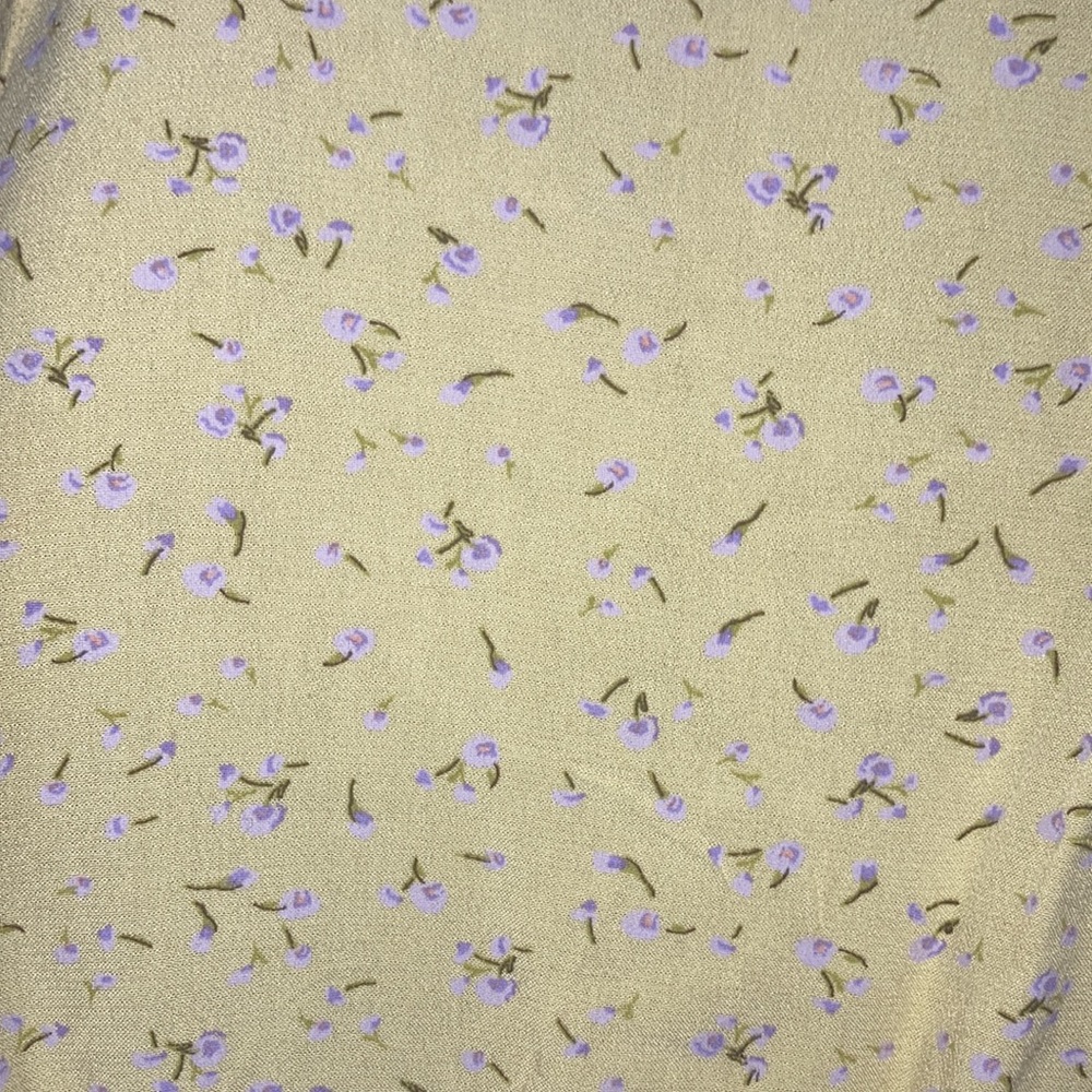 3/$24 So top yellow with floral print cinch front top boho casual summer L jr - Picture 7 of 17